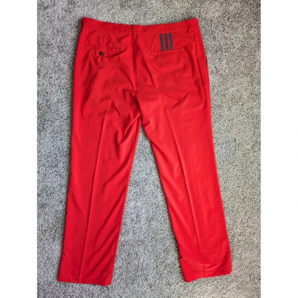 Adidas Climalite Men's Golf‎ Pants Orange 3 Stripe 36x32 Lightweight
